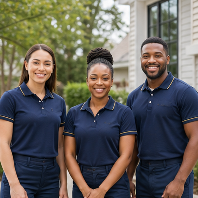 Cleaning professionals in uniform